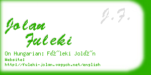 jolan fuleki business card